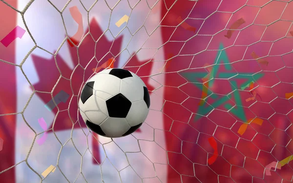 Competição Copa Futebol Entre Canadá Nacional Marrocos Nacional — Fotografia de Stock
