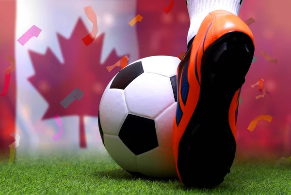 Copa Fútbol Competencia Entre Nacional Canadá Marruecos Nacional —  Fotos de Stock