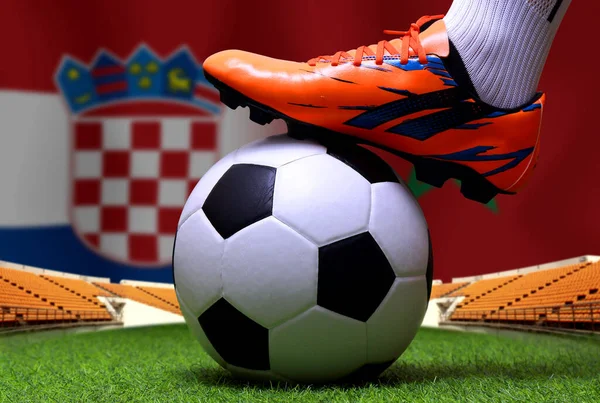 Zawody Pucharu Piłki Nożnej Pomiędzy Chorwacją Marokiem — Zdjęcie stockowe