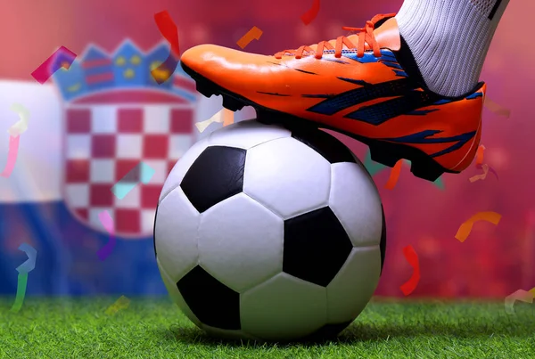 Copa Fútbol Competencia Entre Croacia Nacional Marruecos Nacional —  Fotos de Stock