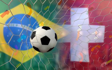 Ulusal Brezilya ile İsviçre arasındaki futbol kupası müsabakası.