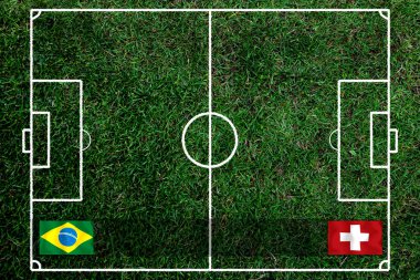Ulusal Brezilya ile İsviçre arasındaki futbol kupası müsabakası.