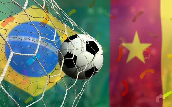 Voetbal Cup Wedstrijd Tussen Nationale Brazilië Nationale Kameroen — Stockfoto