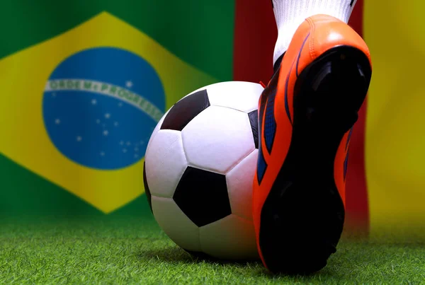 Concursul Cupei Fotbal Dintre Brazilia Camerunul Național — Fotografie, imagine de stoc