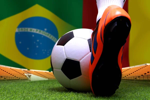 Кубок Бразилии Футболу Между Сборными Бразилии Камеруна — стоковое фото