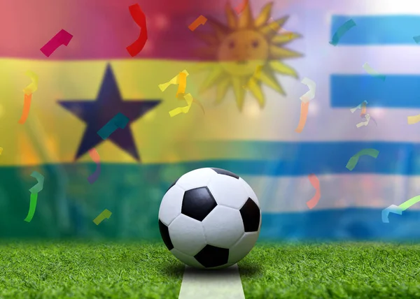 Competição Copa Futebol Entre Gana Nacional Uruguai Nacional — Fotografia de Stock