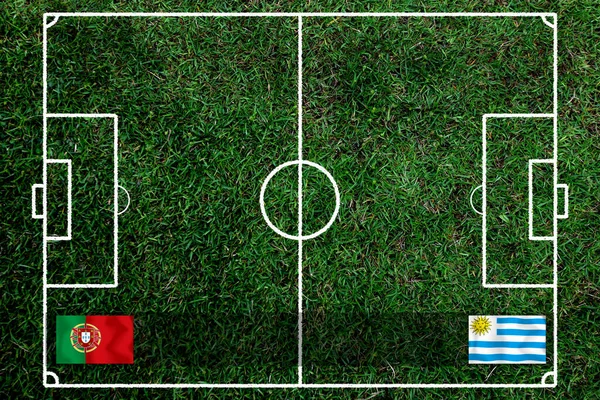 Змагання Футболу Між Національною Збірною Португалії Уругваю — стокове фото