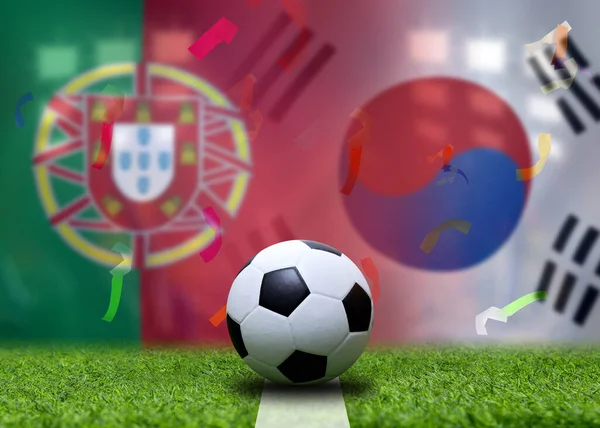 Competição Taça Futebol Entre Coreia Sul Nacional Portuguesa — Fotografia de Stock
