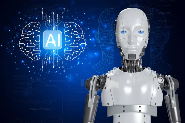 Sztuczna Inteligencja Technologia Inteligentny Robot Sztuczna Inteligencja Przez Wprowadzenie Wiersza — Zdjęcie stockowe