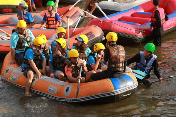 Nakhonnayok Thailand December Group Adventurer Doing White Water Rafting Dam — Stock Photo, Image