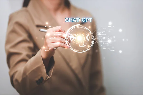 Chatgpt Chatea Con Inteligencia Artificial Usando Chatbot Inteligencia Artificial Desarrollado —  Fotos de Stock