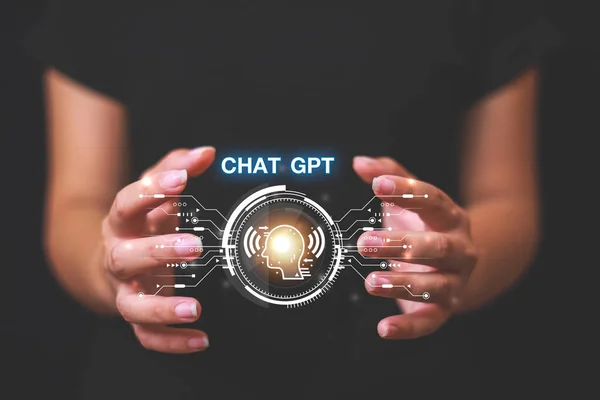 Chatgpt Converse Com Inteligência Artificial Usando Chatbot Inteligência Artificial Desenvolvido — Fotografia de Stock