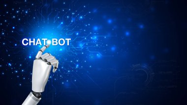 Chatbot, çevrimiçi ağ, Robot uygulaması ve küresel bağlantı, Yapay Zeka 'da veri büyümesine erişim sağlamak için yardımcı konuşmadır..