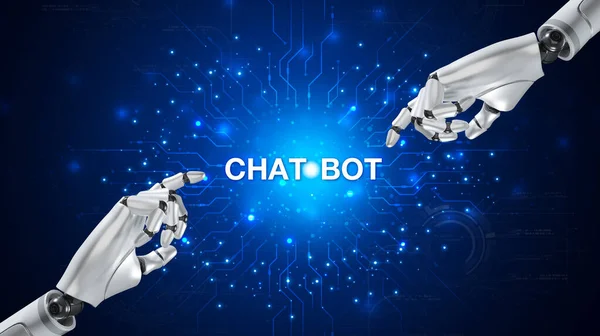 stock image Chatbot are assistant conversation for provide access to data growth of business in online network, Robot application and global connection, AI, Artificial intelligence.
