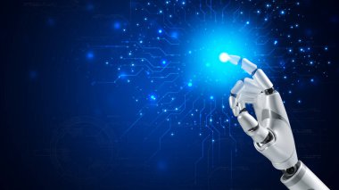 Robot, çevrimiçi ağ, robot uygulaması ve küresel bağlantı, yapay zeka, iş dünyasının veri büyümesine erişim sağlayan bir asistandır..