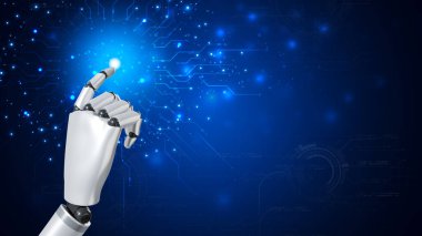 Robot, çevrimiçi ağ, robot uygulaması ve küresel bağlantı, yapay zeka, iş dünyasının veri büyümesine erişim sağlayan bir asistandır..