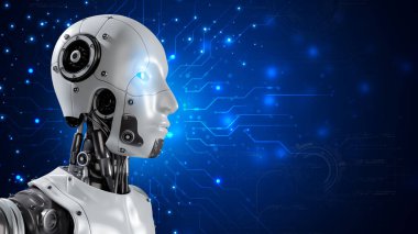 Robot, çevrimiçi ağ, robot uygulaması ve küresel bağlantı, yapay zeka, iş dünyasının veri büyümesine erişim sağlayan bir asistandır..