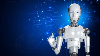 Robot, çevrimiçi ağ, robot uygulaması ve küresel bağlantı, yapay zeka, iş dünyasının veri büyümesine erişim sağlayan bir asistandır..