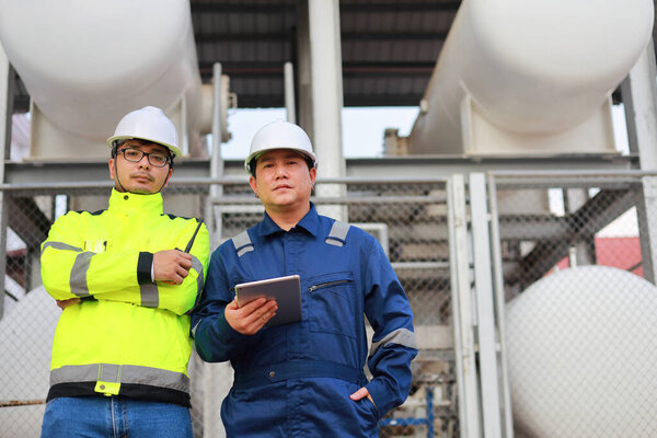 Portrait Professional Man Engineer Working Checking Work Place Keep Liquid Stock Picture