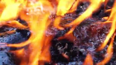 Ormanda büyük şenlik ateşi yanıyor. 