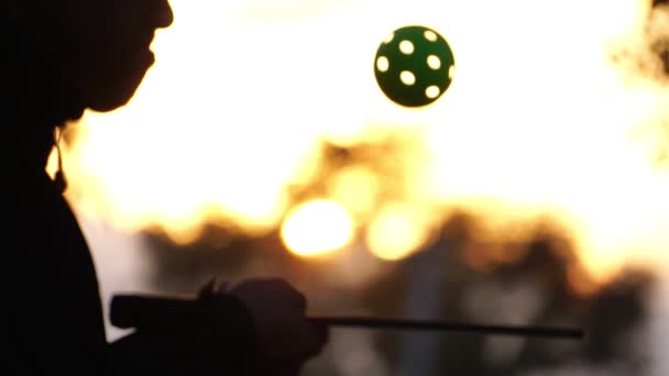 Kamera Yavaş Hareketi Pickleball Oyuncusu Ekipman — Stok video
