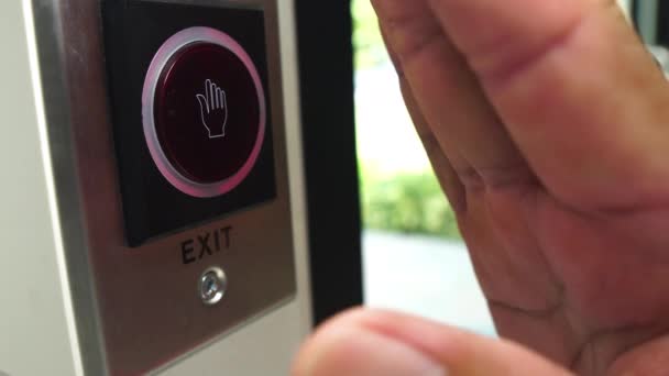 Open Door Wirelessly Scanning Homeowner Hand Smart Home Technology — Stock Video