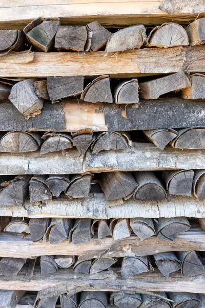 Kış Için Odun Doğrama Istifleme — Stok fotoğraf