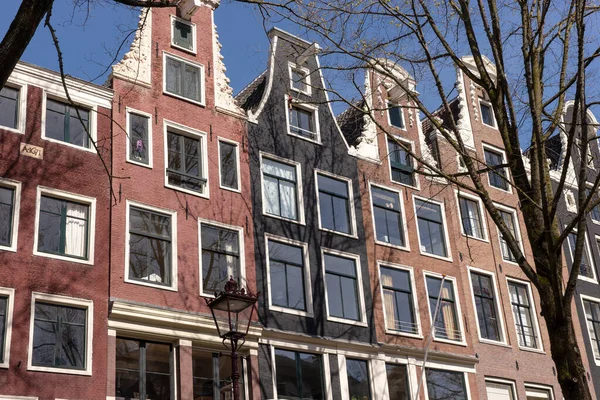 Tradycyjna Fasada Starego Domu Amsterdamie Niderlandy — Zdjęcie stockowe