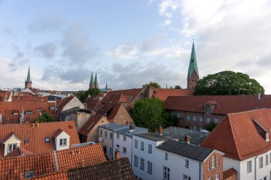 Kuzey Almanya 'daki eski Luebeck şehri. Avrupa