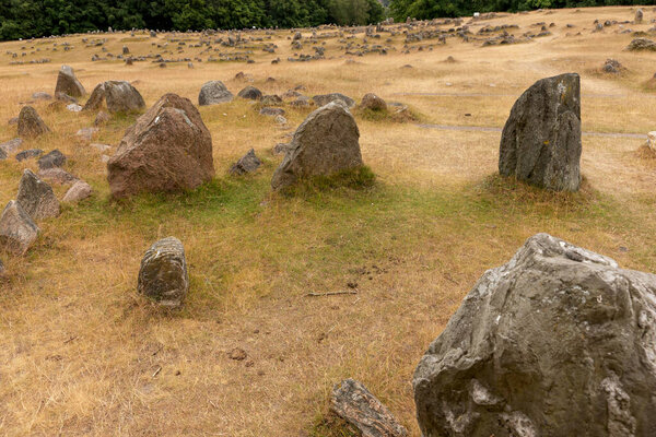 Viking graves near Aalborg. Lindholm Hje. Denmark. Europe