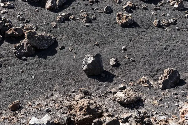 Tenerife, Kanarya Adaları, İspanya 'daki siyah volkanik kum ve taşlar