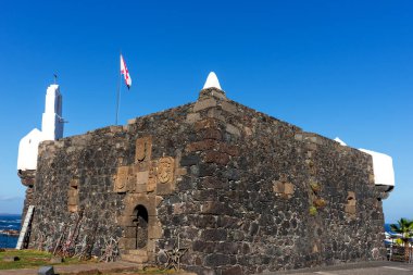 Castillo de San Miguel 16. yüzyılda Garachico 'da inşa edildi. Tenerife, Kanarya Adaları, İspanya
