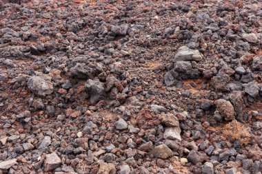 Tenerife 'deki volkanik taşlar. Kanarya Adası, İspanya