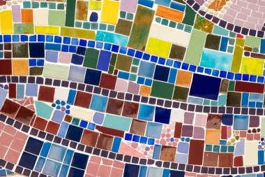 Pek çok küçük taştan yapılmış renkli Mozaik Arkaplanı