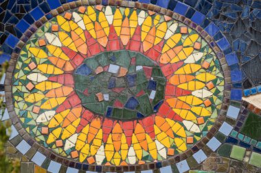Pek çok küçük taştan yapılmış renkli Mozaik Arkaplanı