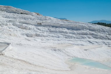 Pamukkale, doğal beyaz havuz dokusu. Türkiye