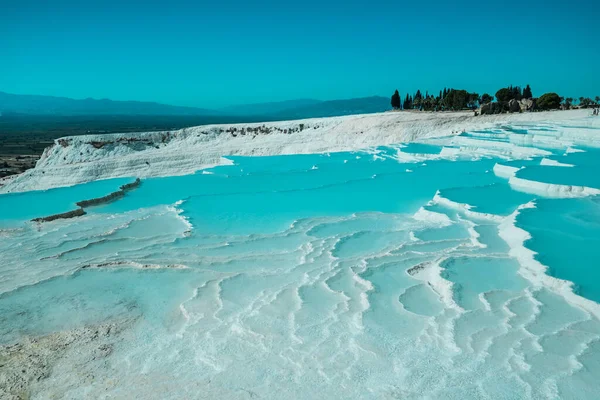 stock image Pamukkale, natural pool with blue water, Turkey