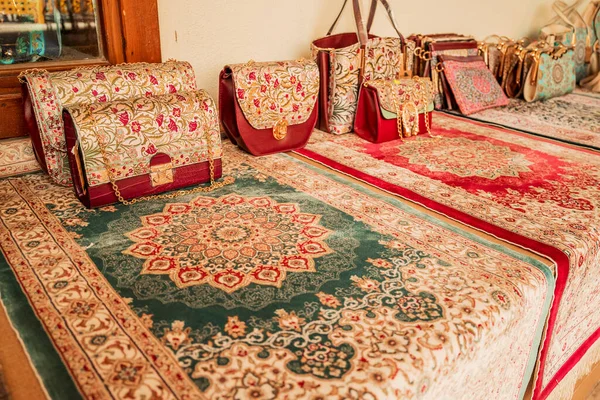 Textura Loja Tapetes Árabe Tradicional Turquia — Fotografia de Stock