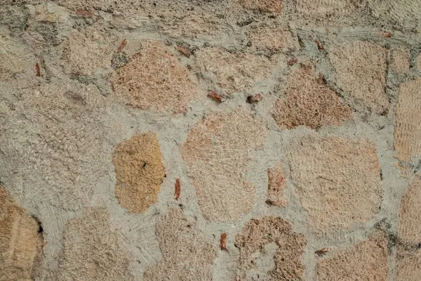 Wall Closeup Hand Construction Stones Texture — Foto Stock