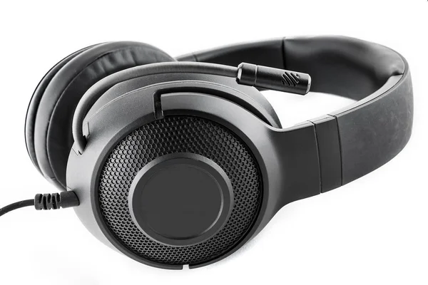 Black Headphones White Background — Stock Photo, Image