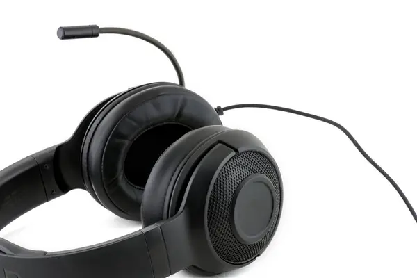 Black Headphones White Background — Stock Photo, Image