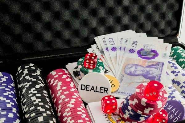 Poker Fişleri Renkli Kumarhane Fişleri — Stok fotoğraf