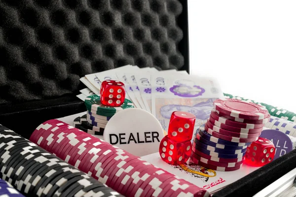 Poker Fişleri Renkli Kumarhane Fişleri — Stok fotoğraf