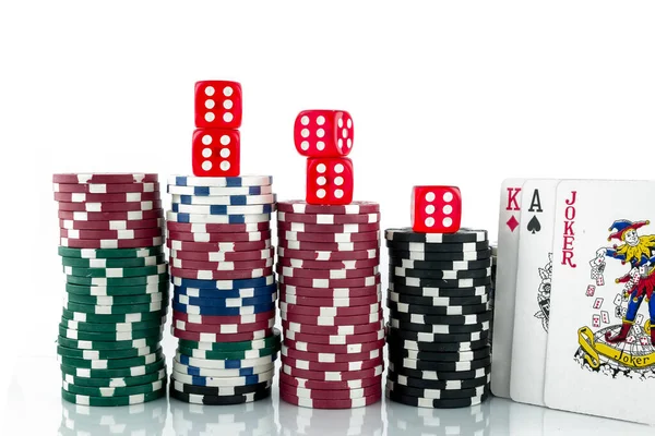 Arkaplan Olarak Poker Fişleri Yığını Renkli Kumarhane Fişleri — Stok fotoğraf
