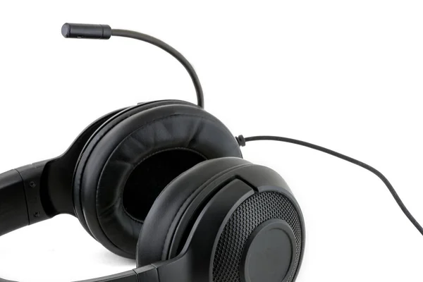 Black Headphones White Background — Stock Photo, Image