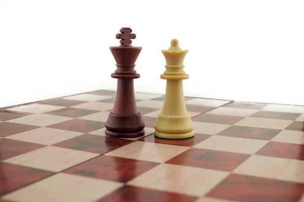 Figures Chess Chessboard White Background — Stock Photo, Image