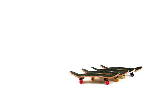 Kancelářská Zábava Fingerboard Skateboard White Backgro — Stock fotografie