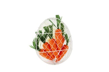 Pile of decorative carrots for easter holidays, isolated 