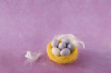 Image of colorful Easter background  with eggs