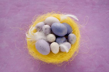 Image of colorful Easter background  with eggs
